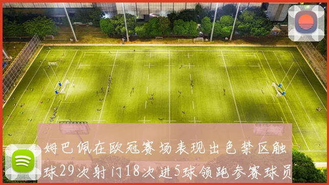 姆巴佩在欧冠赛场表现出色禁区触球29次射门18次进5球领跑参赛球员